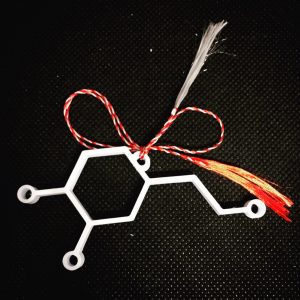 Martisor Printat 3D – Molecula Dopamina